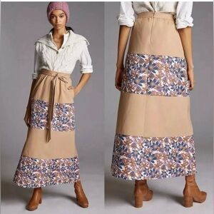 New Anthropologie x Sachin + Babi Jacquard Tiered Maxi Skirt